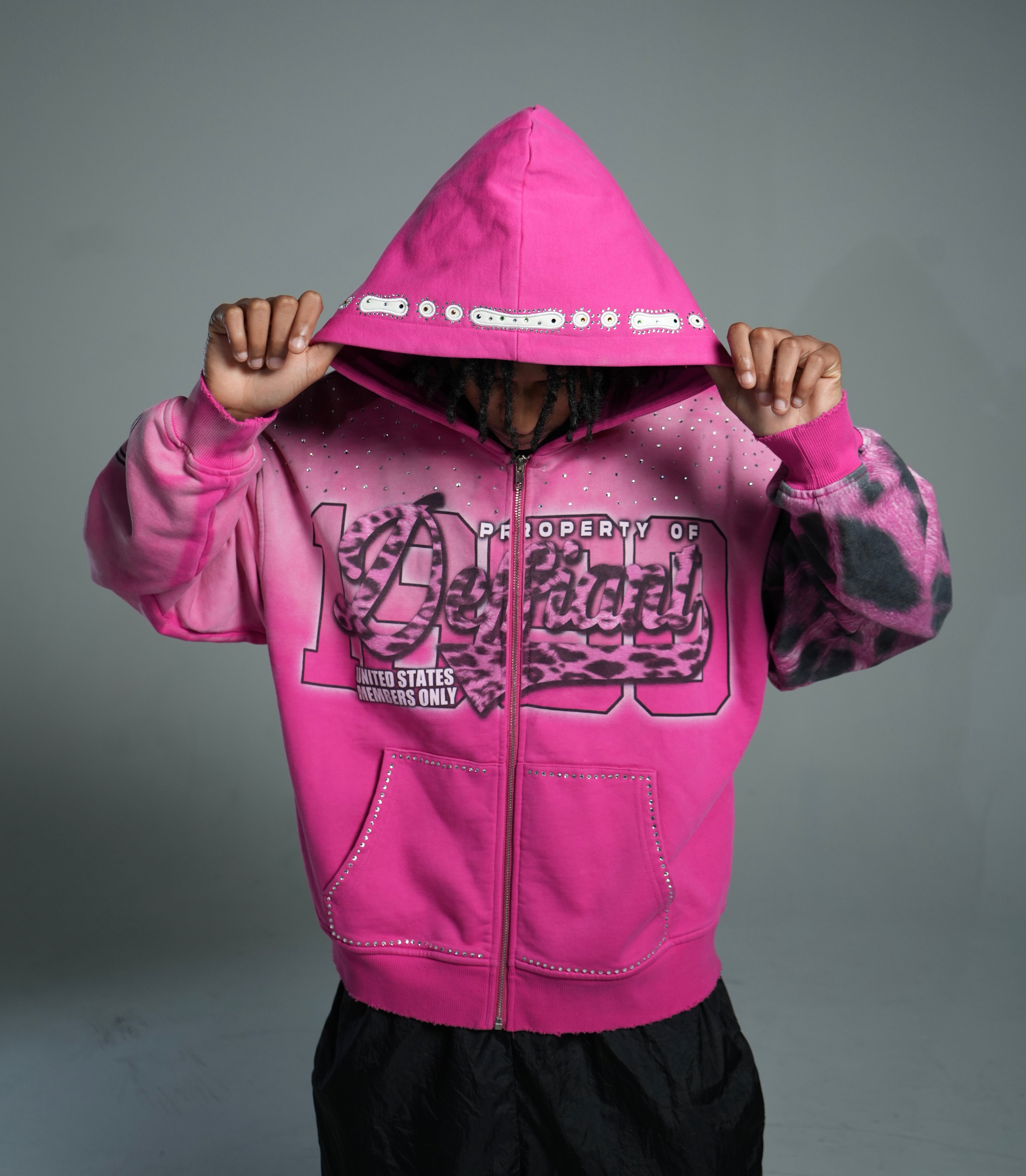 Rouge Leopard Print Hoodie- Pink